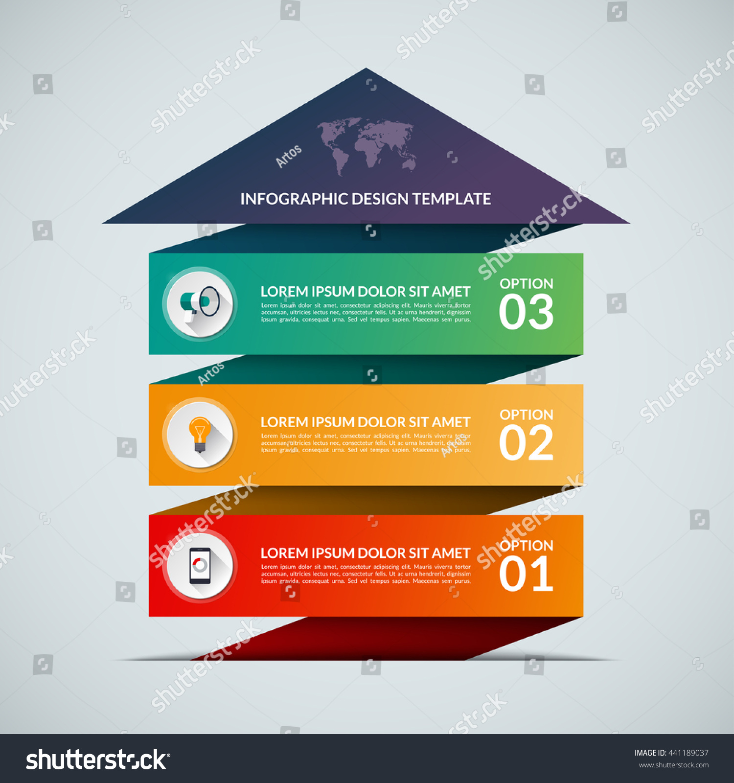 Arrow Infographic Template Business Growth Concept Stock Vector