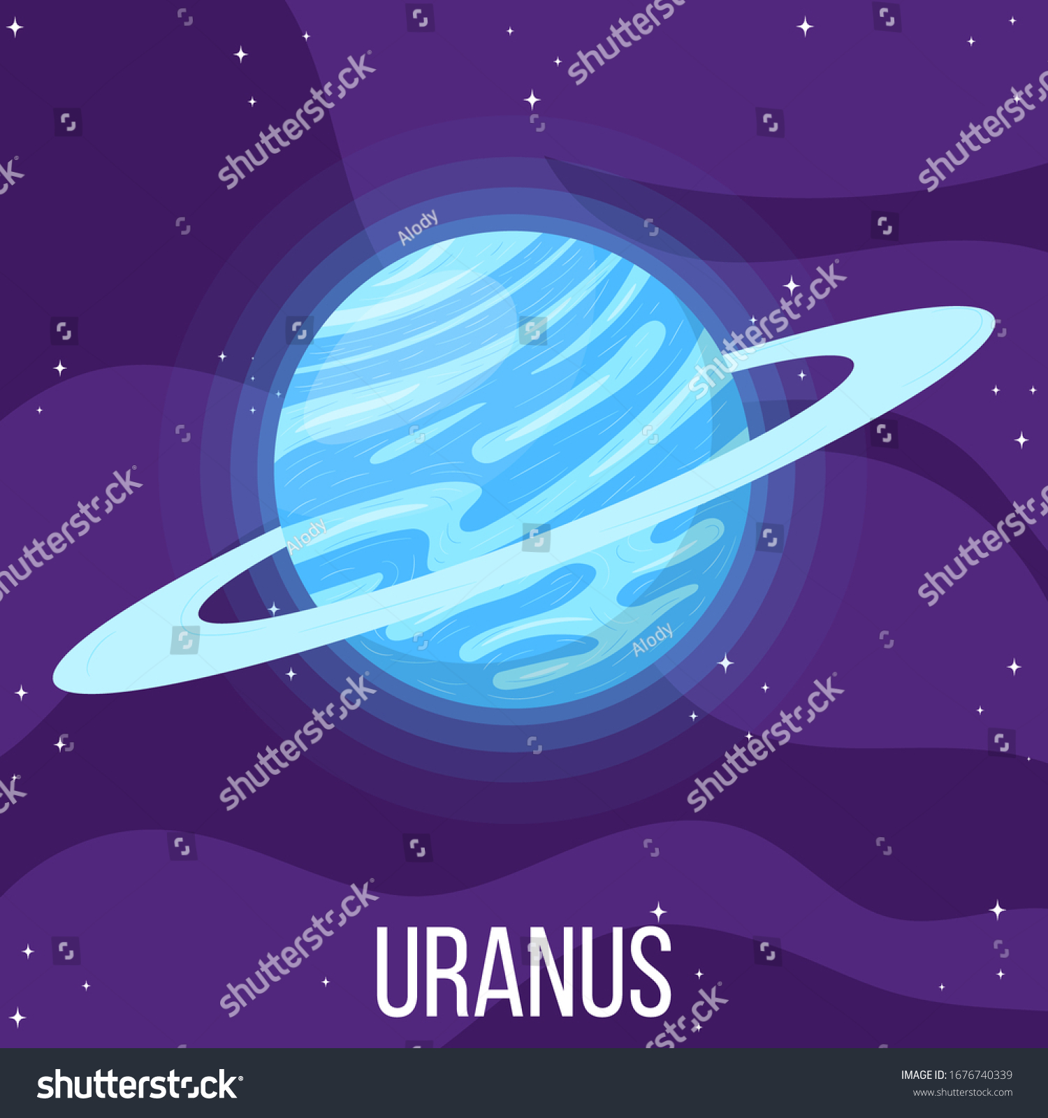 Uranus Planet Space Colorful Universe Uranus Stock Vector Royalty Free