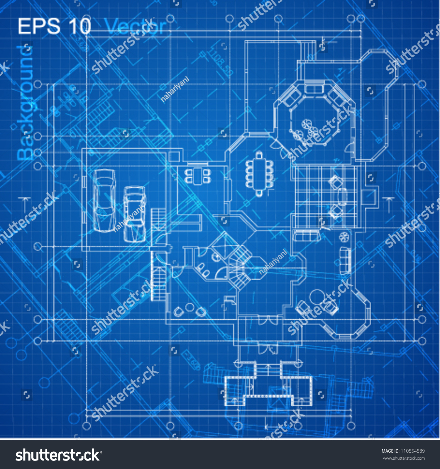 Urban Blueprint Vector Architectural Background Part
