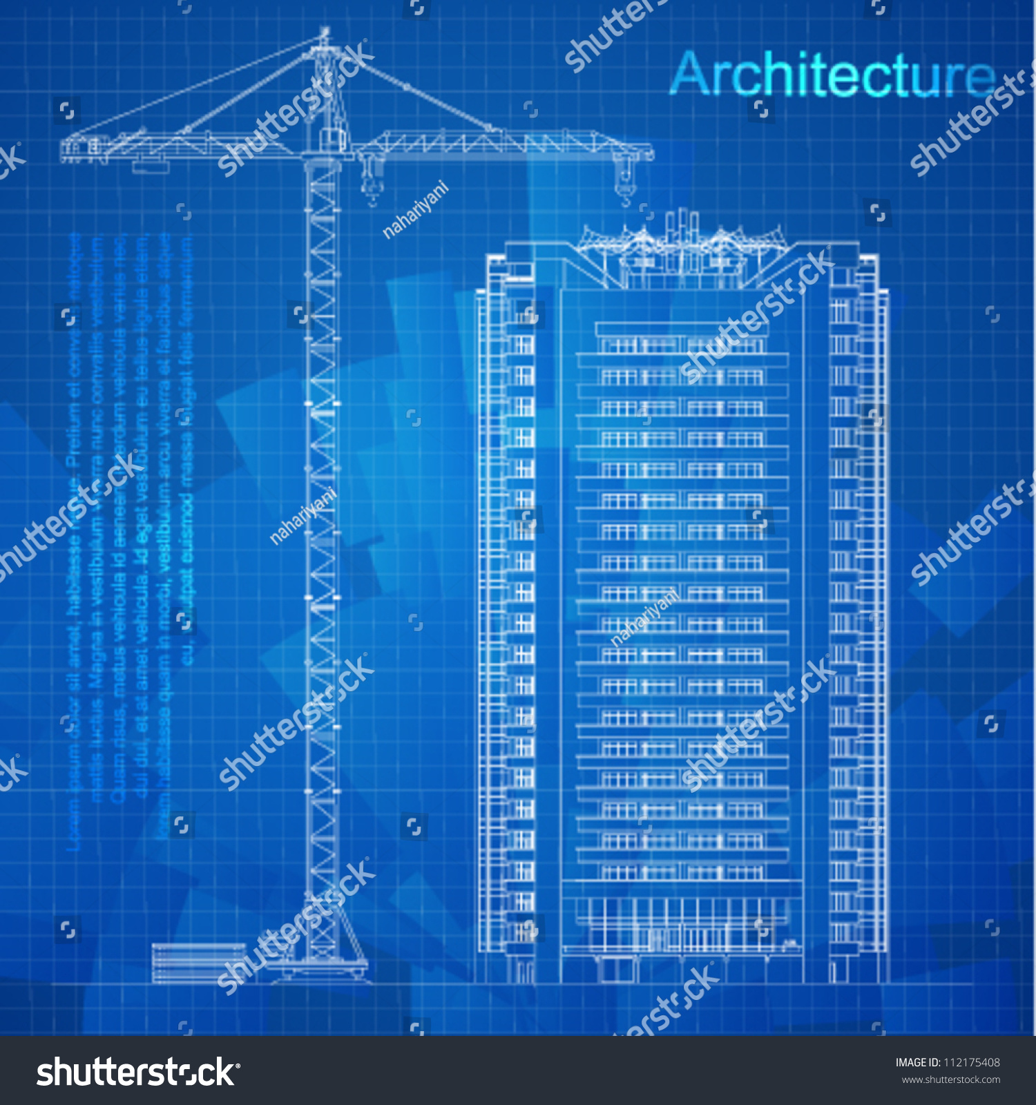 Urban Blueprint Vector Architectural Background Part Stock