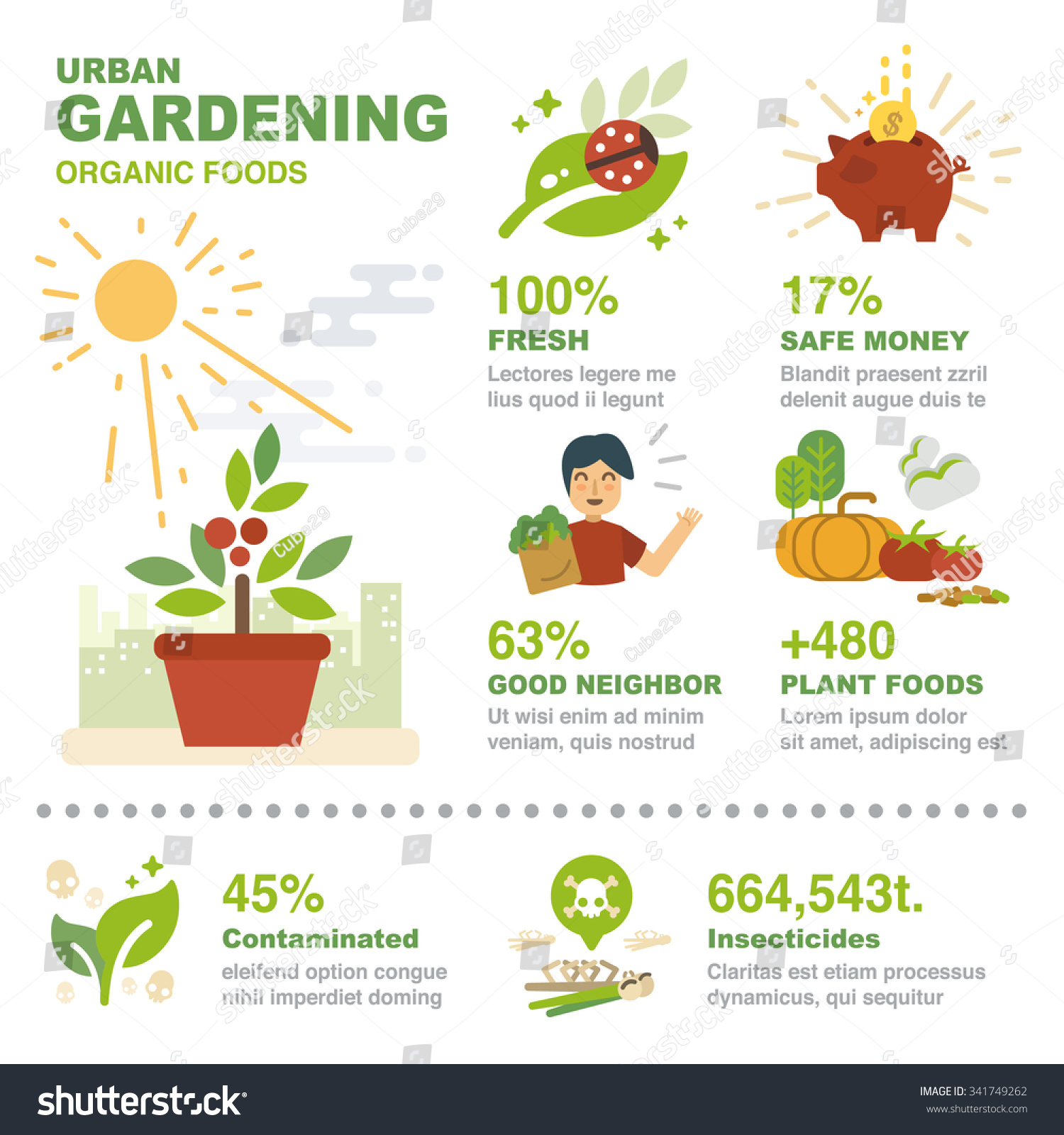 Urban Gardening Infographic Elements Stock Vector 341749262 Shutterstock