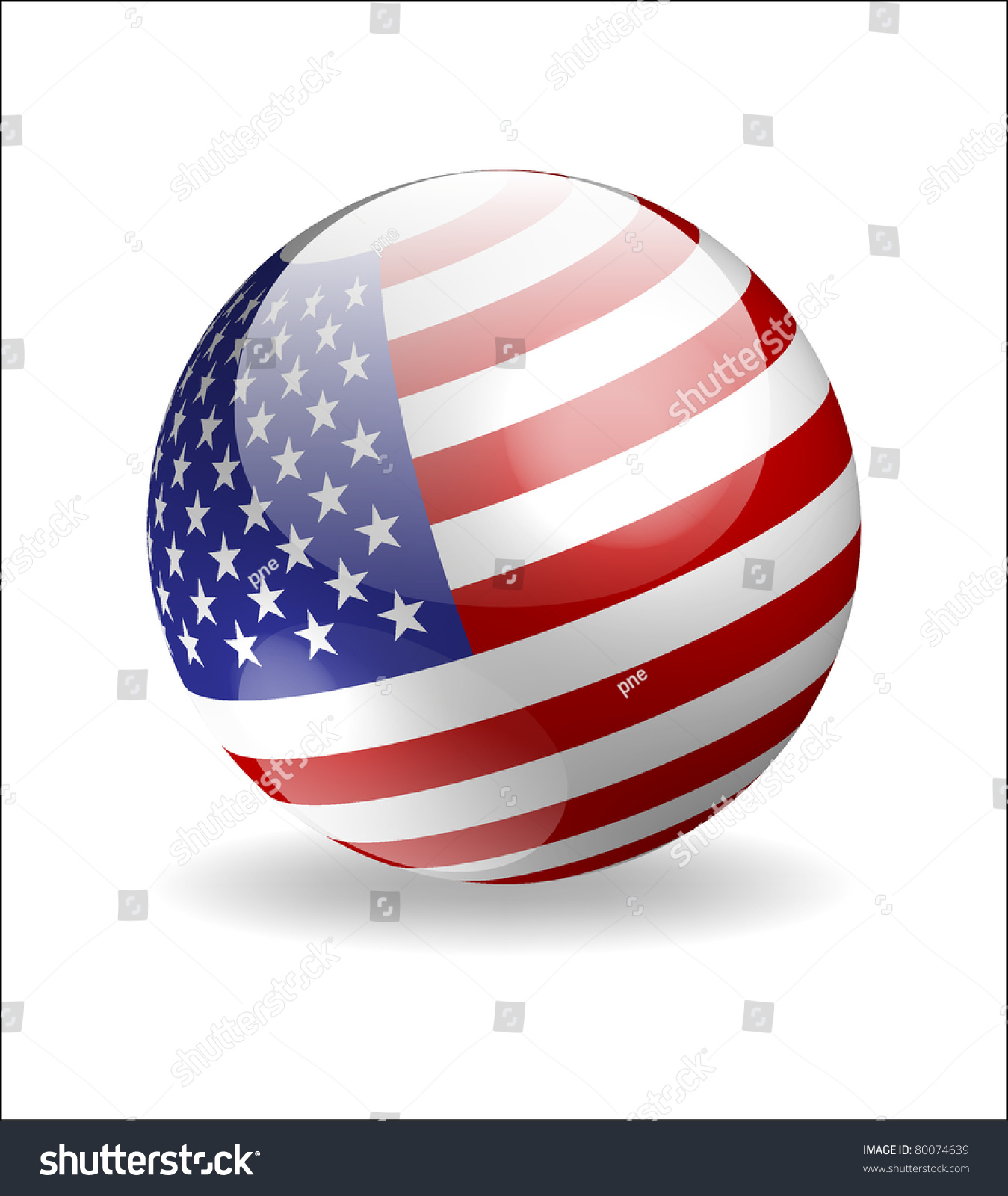 Two Spheres With America Usa 3d Flag Sphere Stock Vector Illustration 80074639