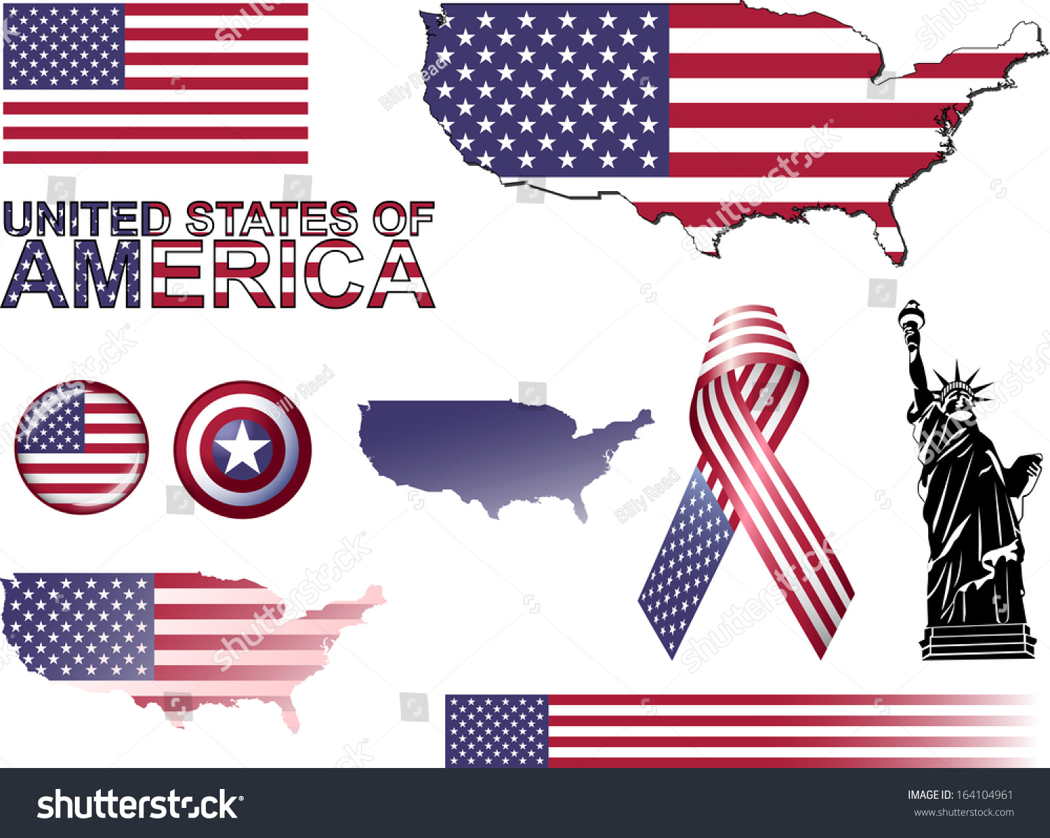 Usa Icons Set Vector Graphic Icons Stock Vector 164104961 Usa Icons Set Vector Graphic Icons Stock Vector 164104961