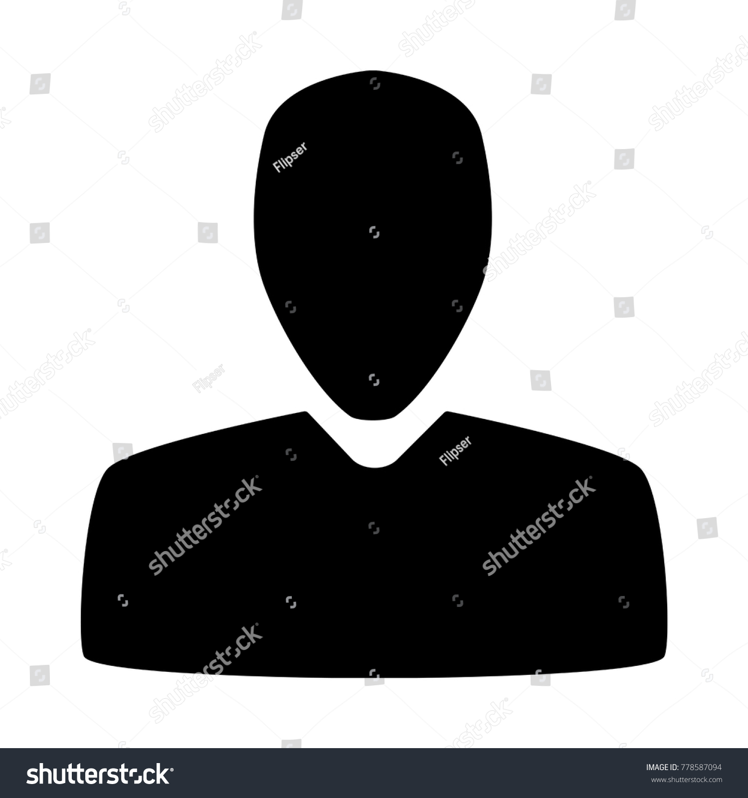 User Icon Black Silhouette Isolated On Stock Vector Royalty Free