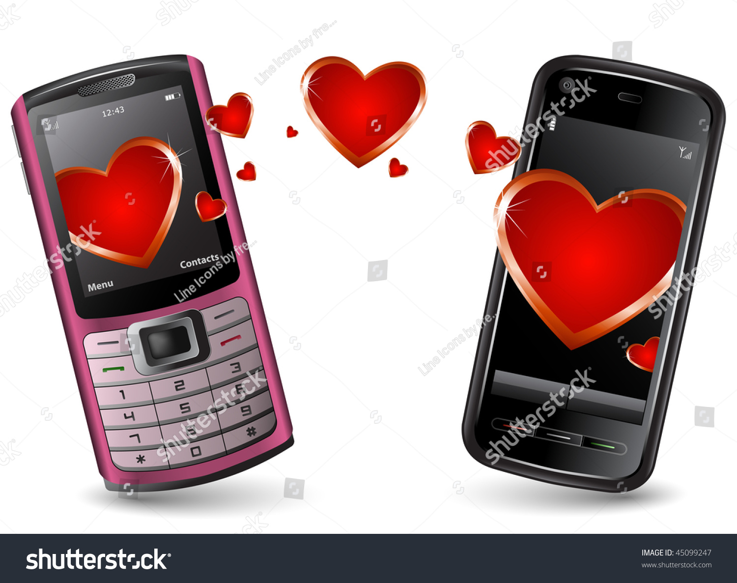 Valentine Cell Phones Send And Recieve Sms Pink Cell Phone And Black Valentine Cell Phones Send And Recieve Sms Pink Cell Phone And Black