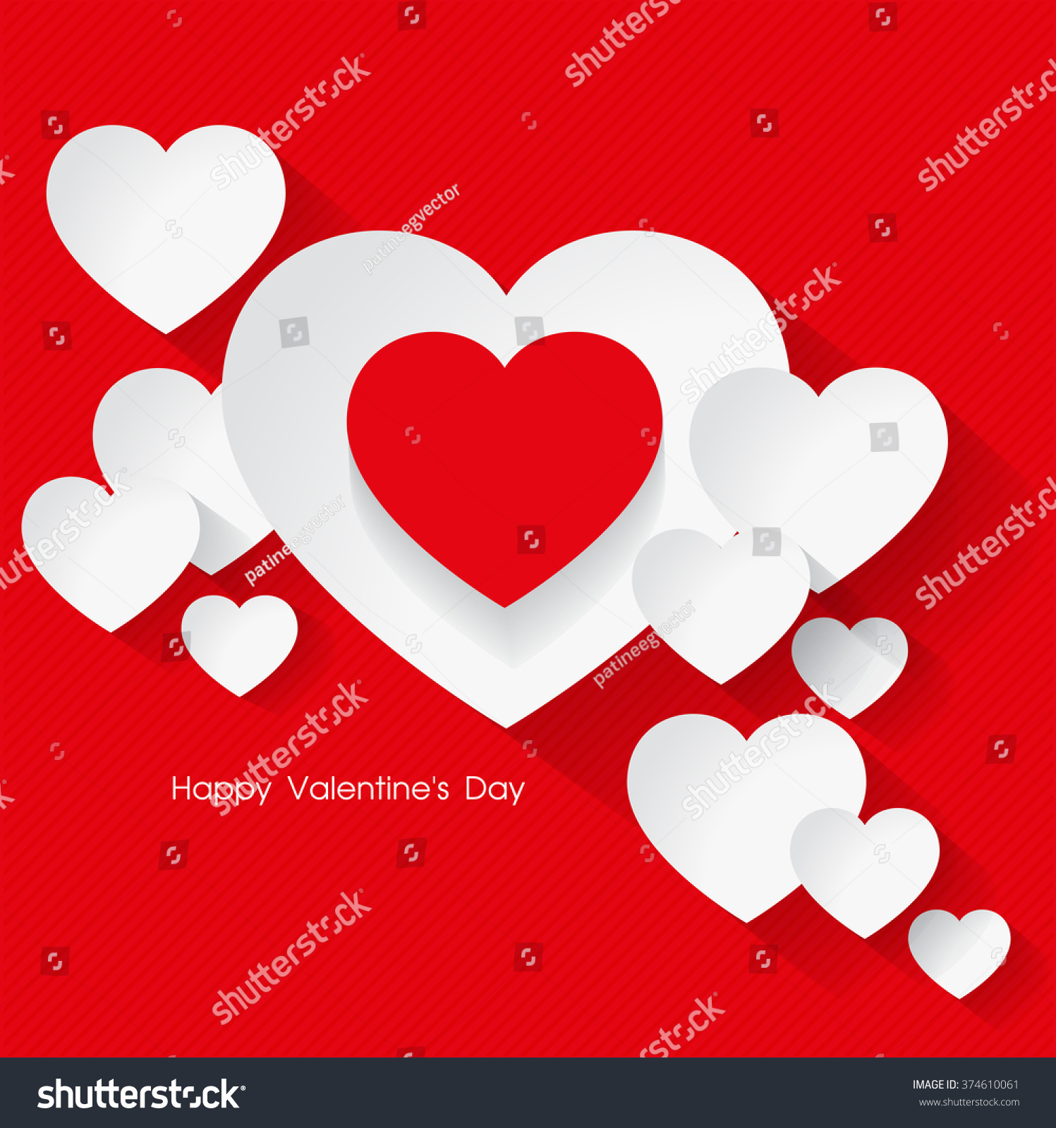 Valentine'S Background With Hearts.Vector Illustration - 374610061