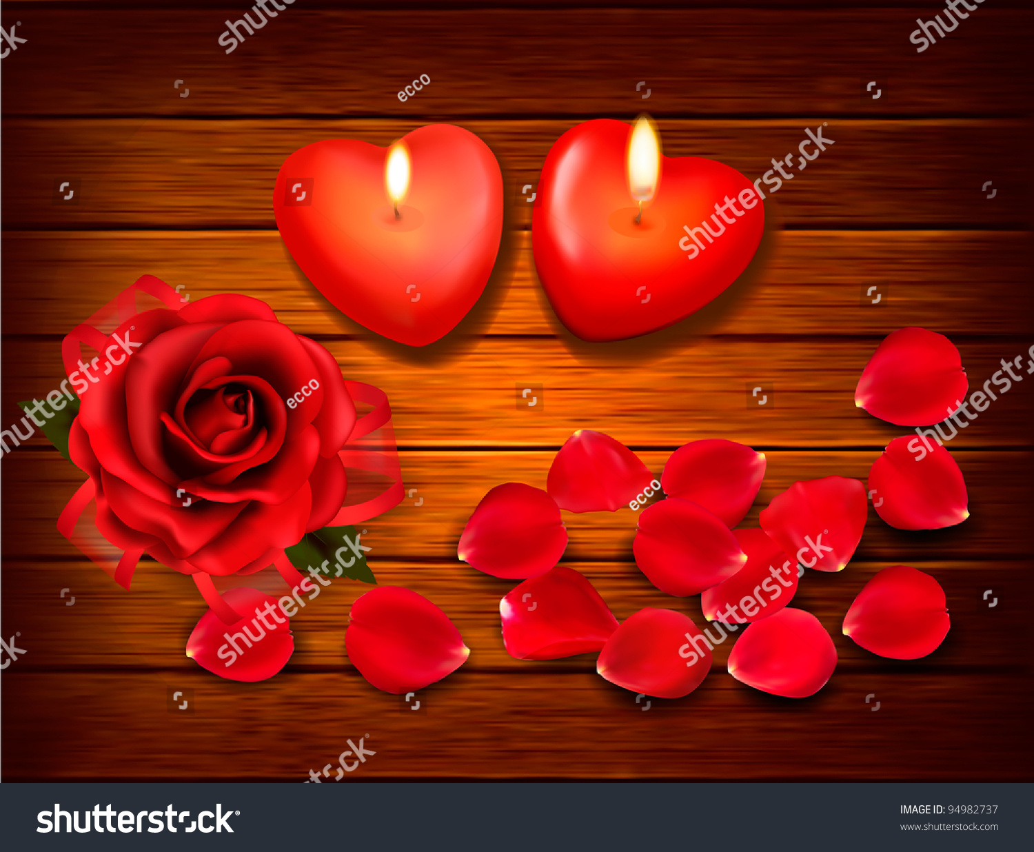 Red Roses With Candles