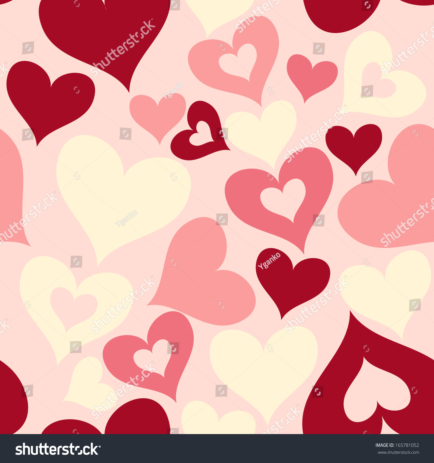 Valentine Seamless Hearts Pattern Stock Vector Illustration 165781052 Shutterstock 8583