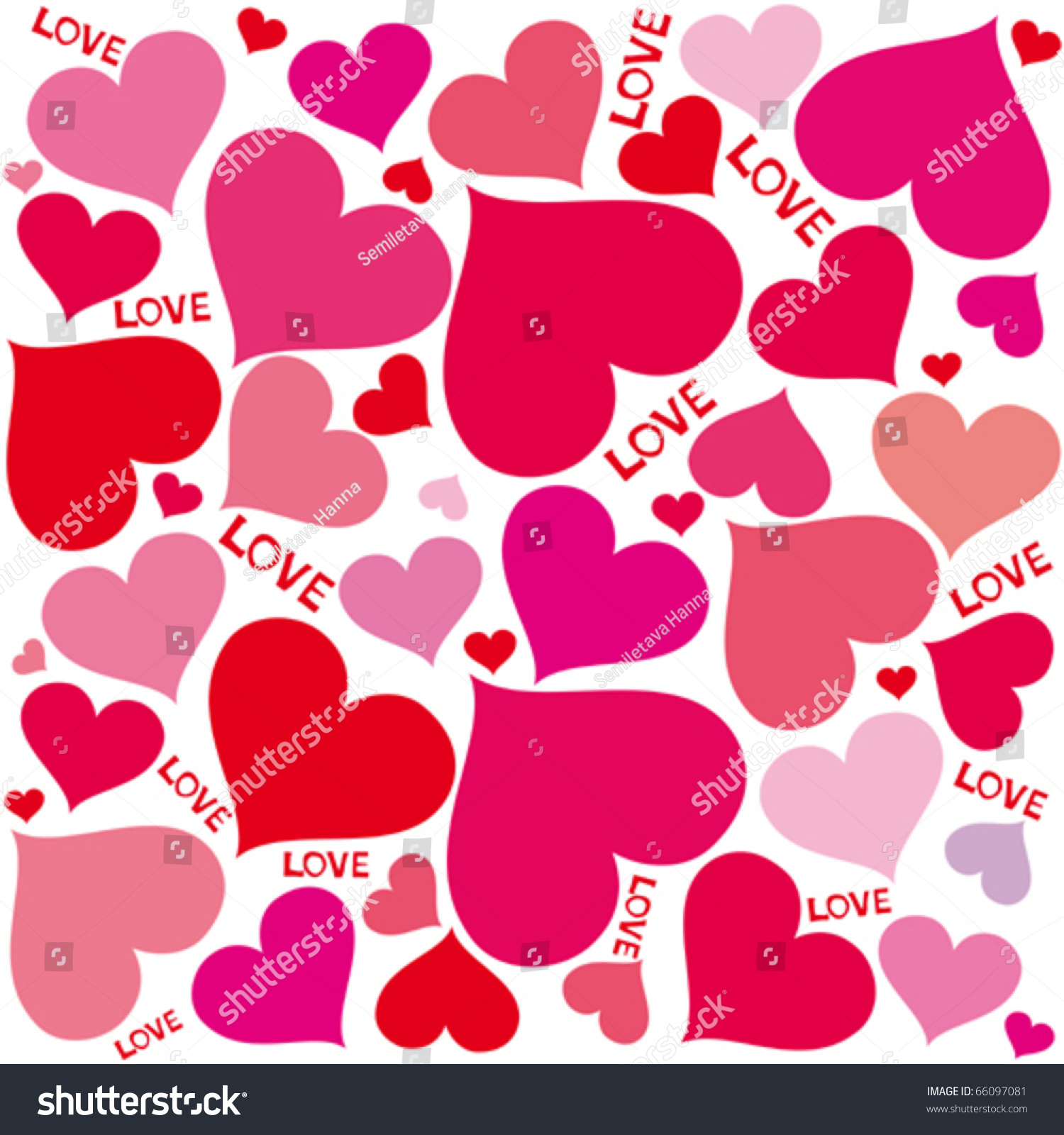 Valentine Seamless Hearts Pattern Stock Vector Illustration 66097081 Shutterstock 4330
