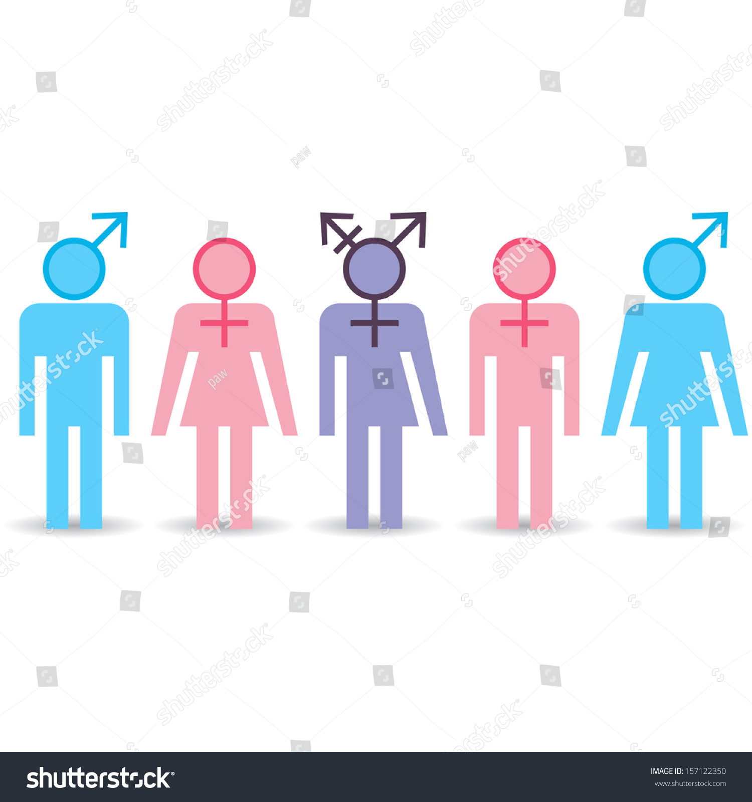 Various Gender Identities Set Of Icons Stock Vector Illustration