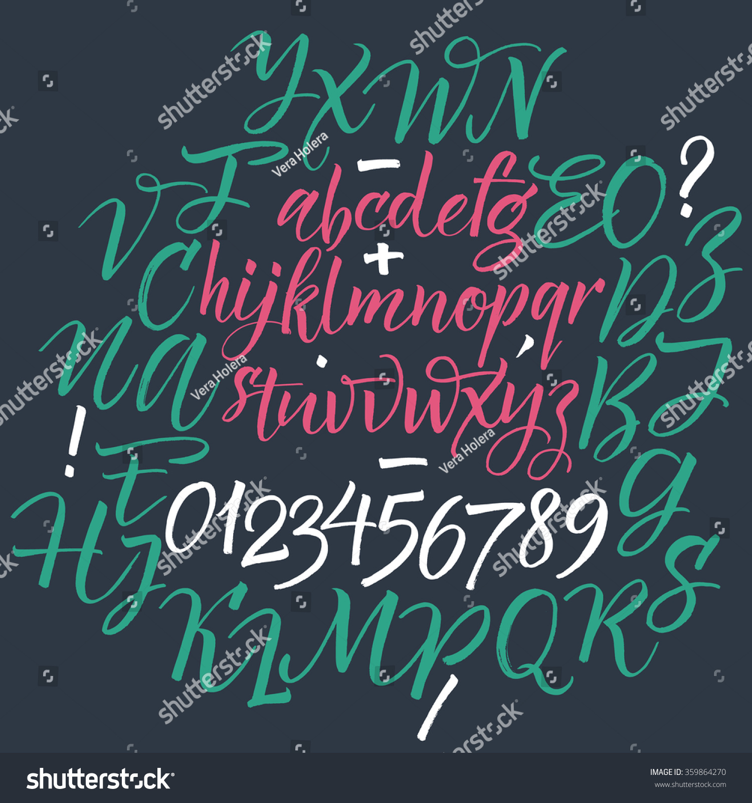 Vector Alphabet Hand Drawn Letters Letters Stock Vector