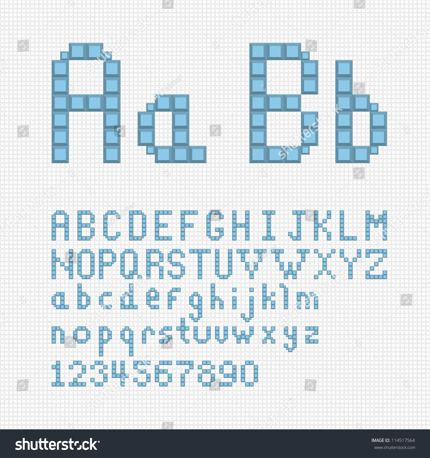 Vector Alphabet Set Pixel Art Style Stock Vector 114517564 Shutterstock 4811