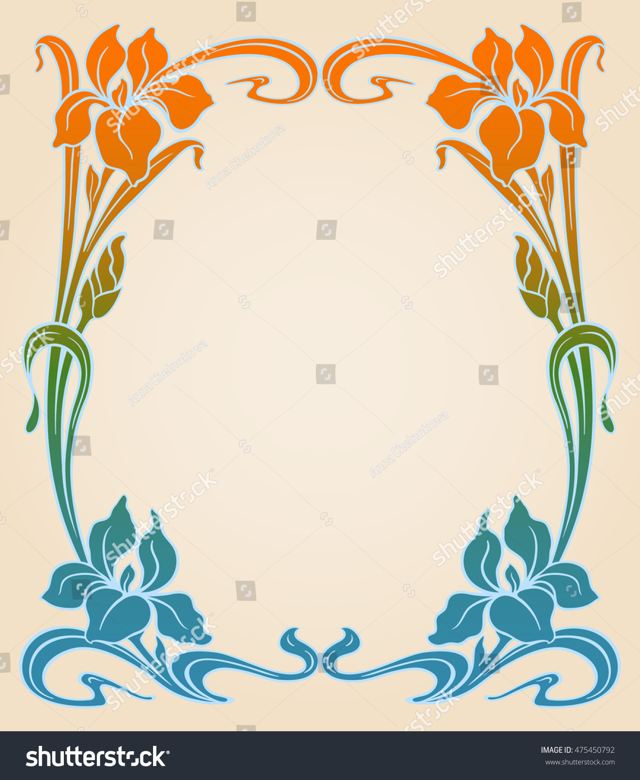 Vector art nouveau ornamental background with space for text Vector art nouveau ornamental background with space for text