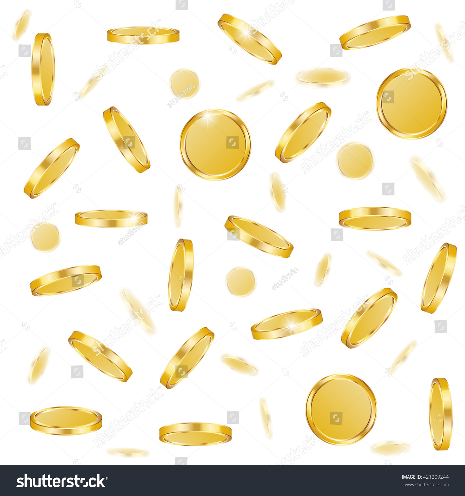 Vector Background Falling Gold Coins Stock Vector Royalty Free