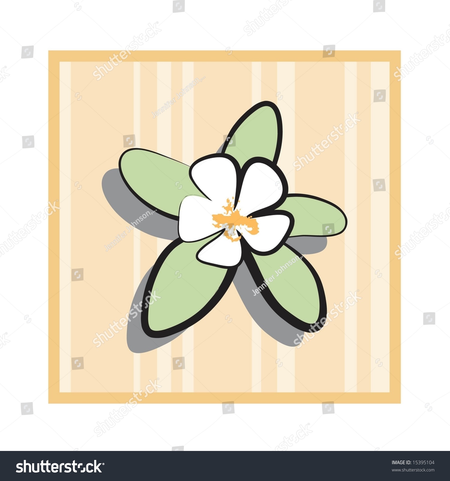 Vector Beautiful Flower On Striped Background - 15395104 : Shutterstock
