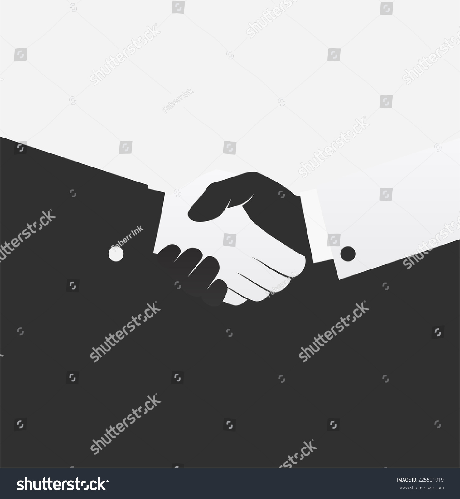 Vector Black And White Handshake Icon - 225501919 : Shutterstock