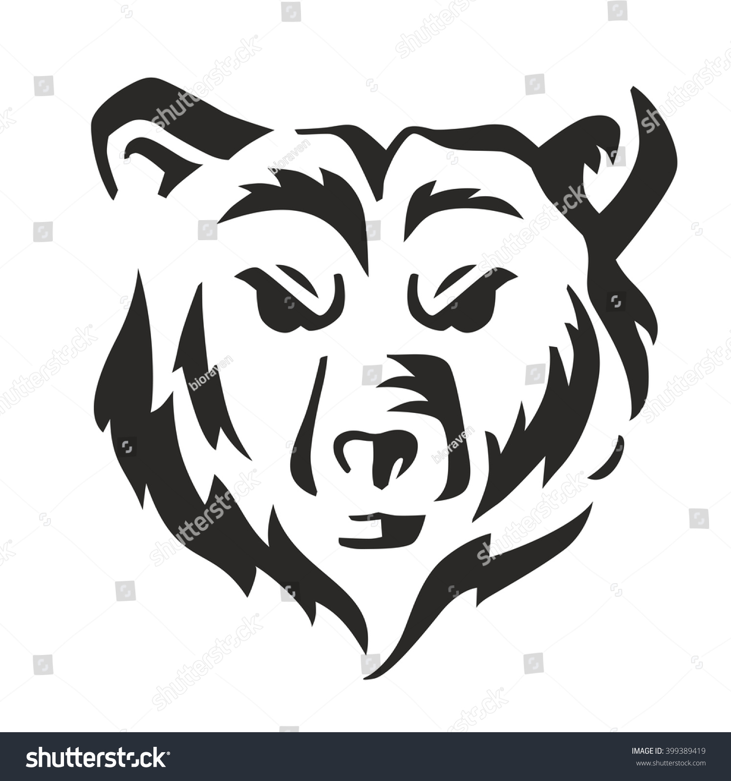 Vector Black Bear Icon On White Stock Vector 399389419 - Shutterstock