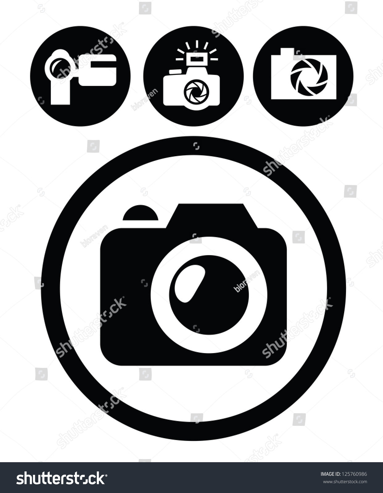 Vector Black Camera Icons Set On White - 125760986 : Shutterstock