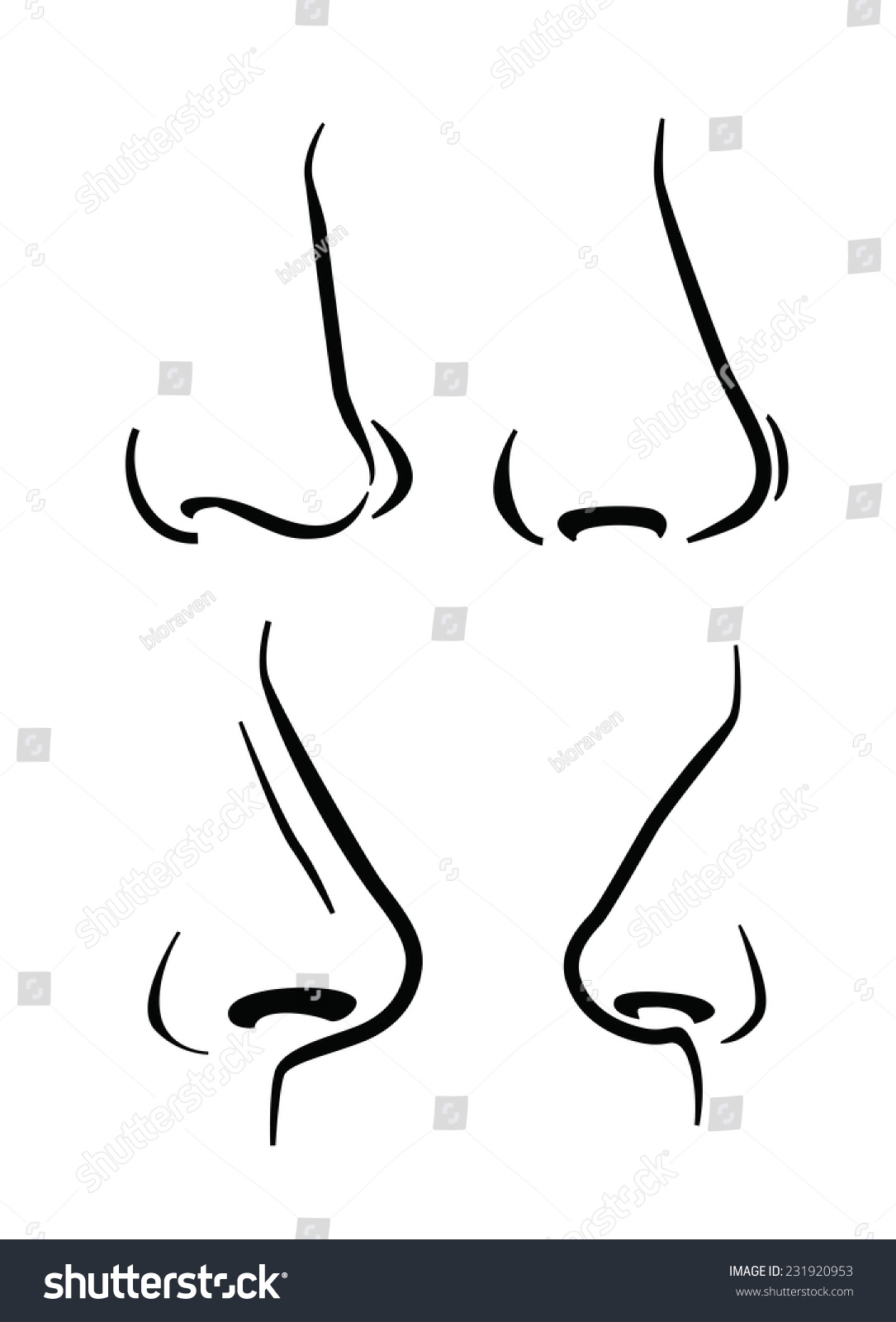 Vector Black Nose Icon On White Background - 231920953 : Shutterstock