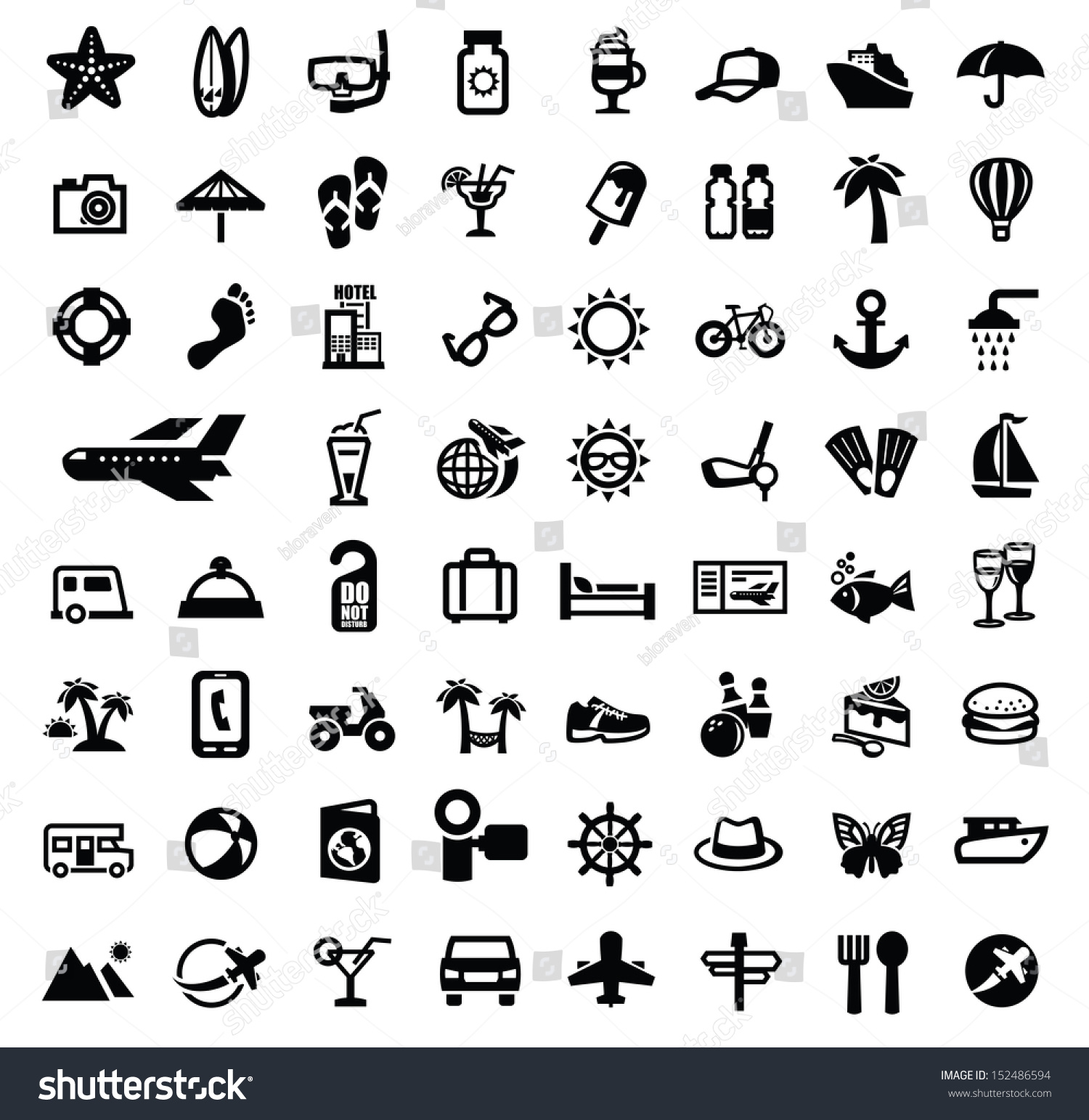 Vector Black Travel Icon Set On White - 152486594 : Shutterstock