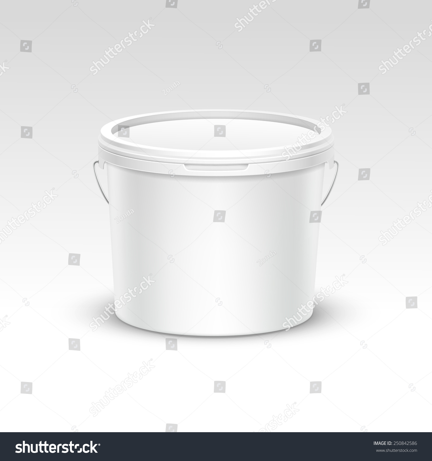 Vector Blank Plastic Bucket Container Packaging Isolated on White Background Vector Blank Plastic Bucket Container Packaging Isolated on White Background