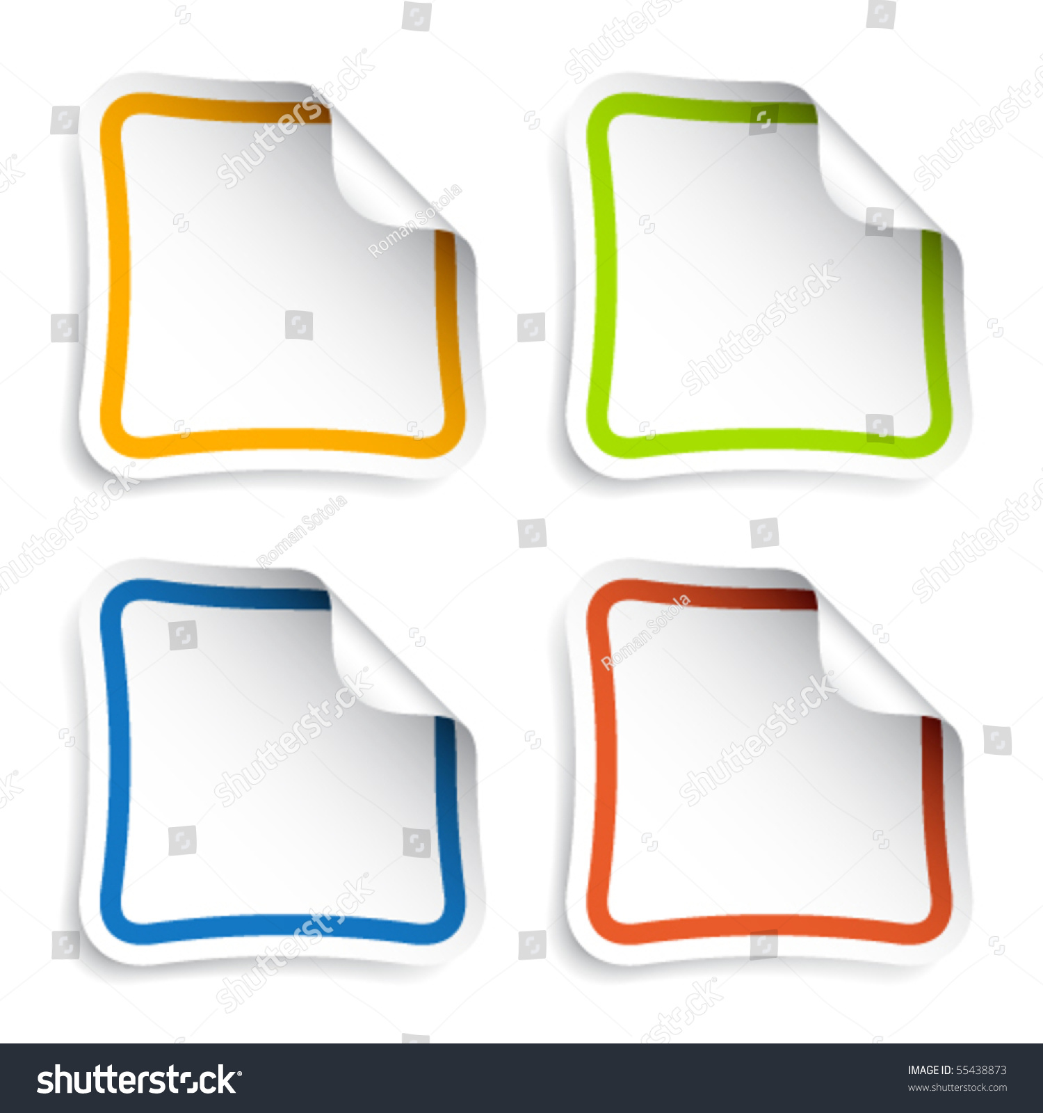 Vector Blank Stickers - 55438873 : Shutterstock