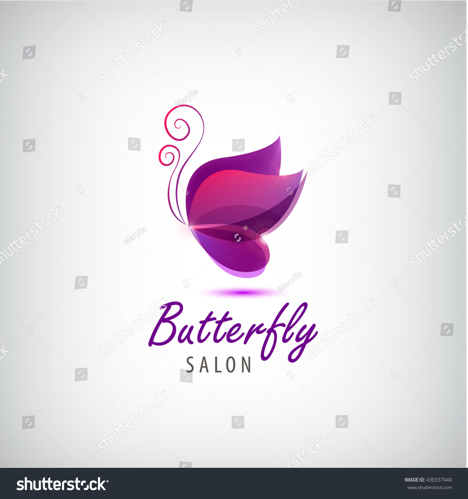 Vector Butterfly Logo. Spa Salon Logo, Beauty Salon Icon, Abstract ...