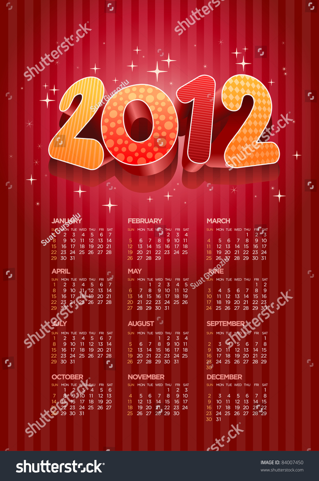 Elements Are Layered Separately Vector 2012 Calendar All Elements Are Layered Separately