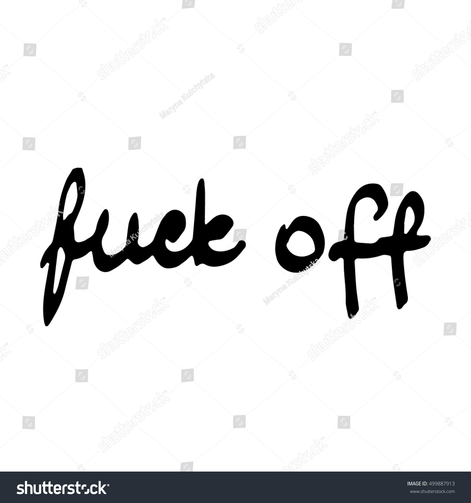 Vector Calligraphy Phrases Fuck Off Concept