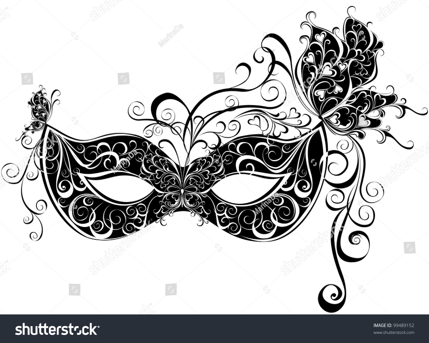 Vector Carnival Mask Masquerade Vectores En Stock 99489152 Shutterstock