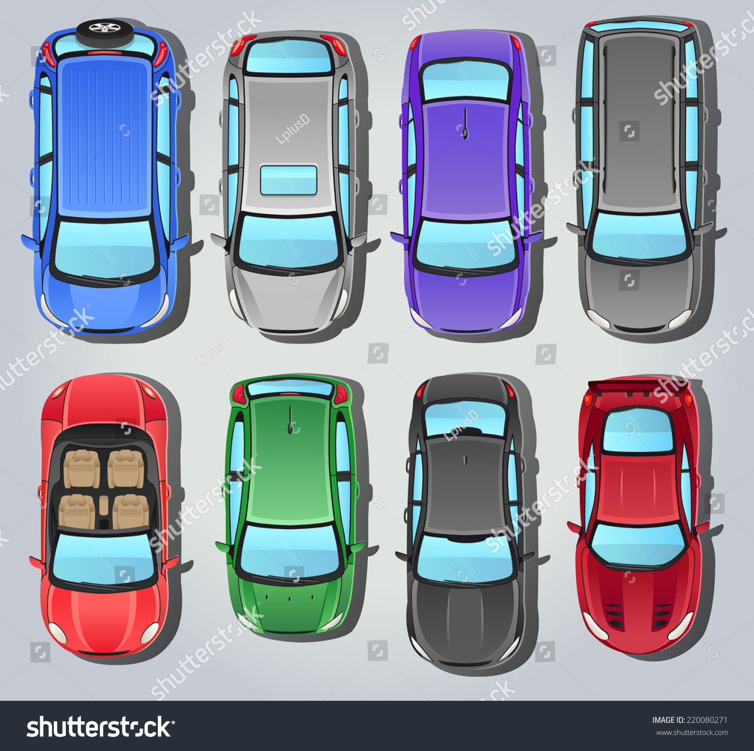 Vector Cars - Top View - 220080271 : Shutterstock