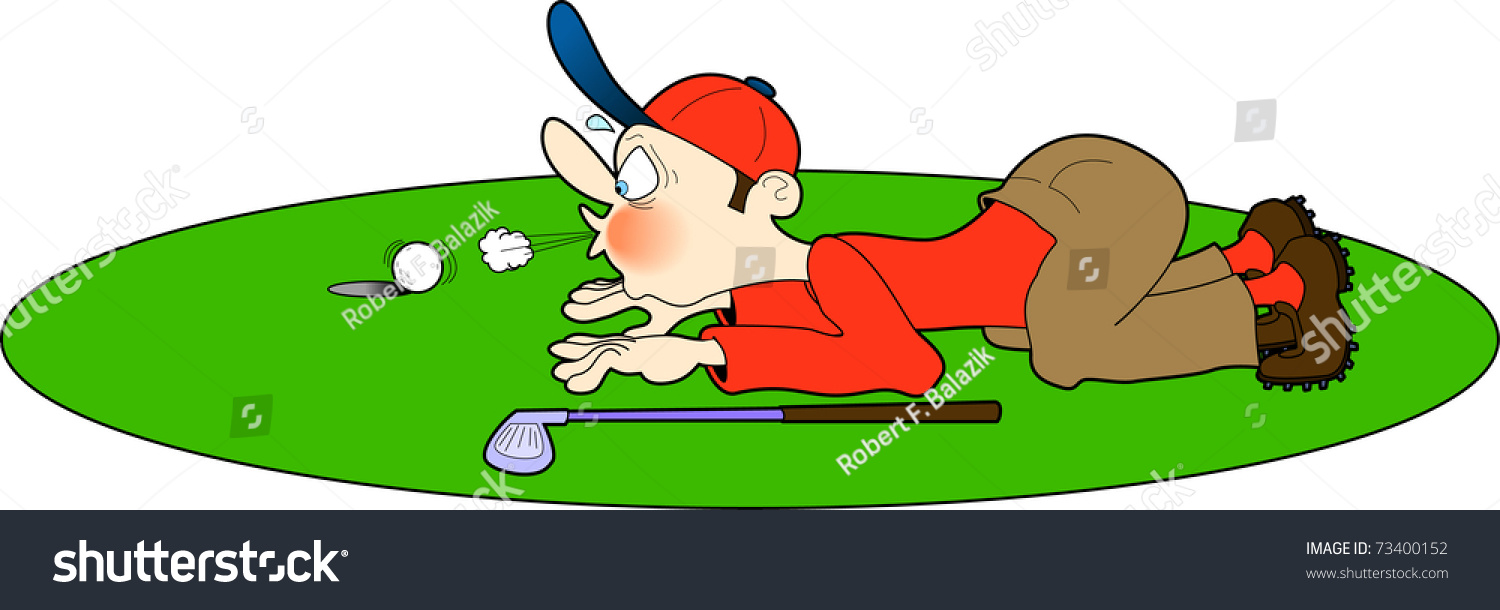 Vector Cartoon Illustration Depicting Golfer Attempting Stock Vector 73400152 Shutterstock
