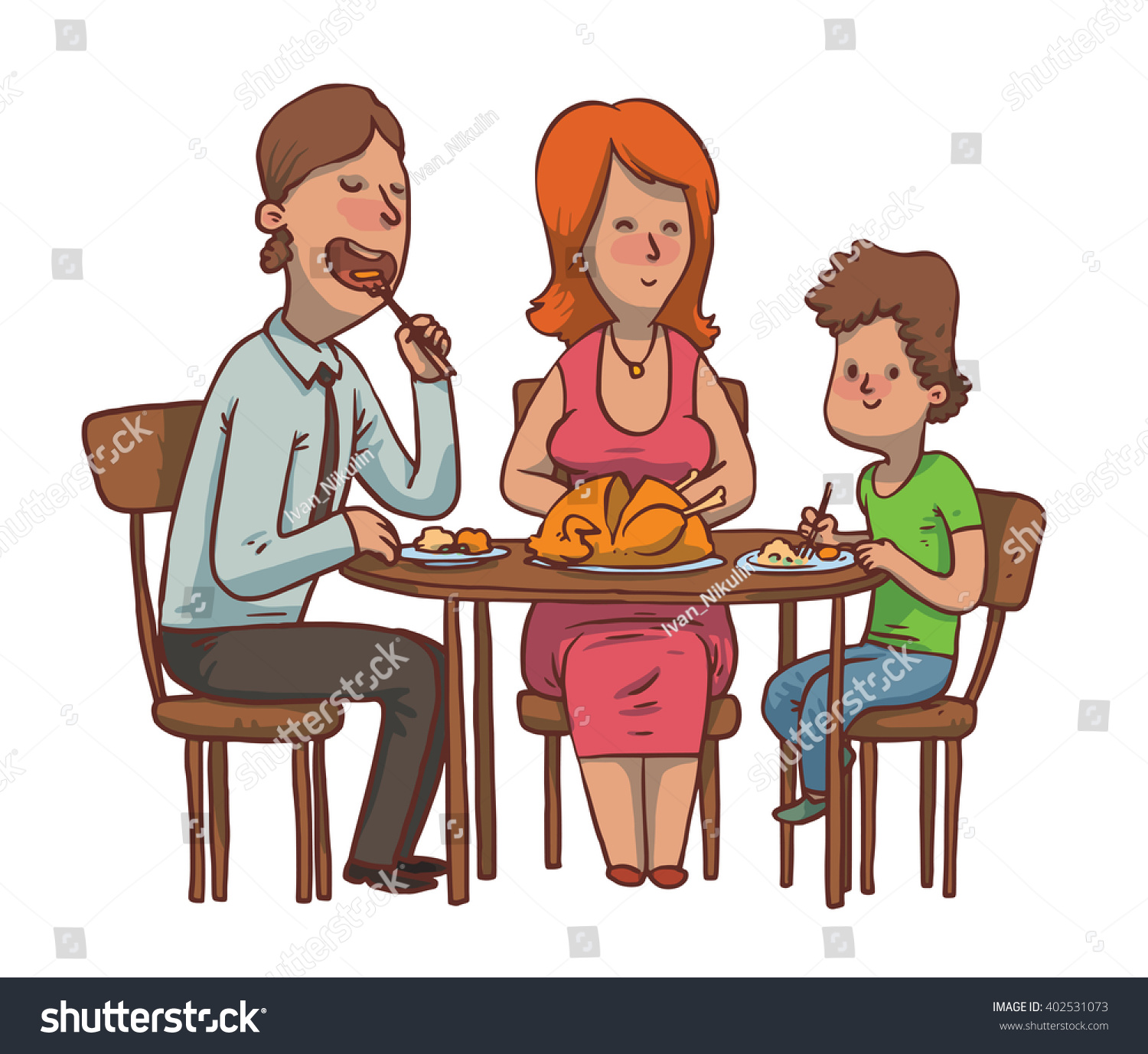 free clipart family at dinner table - photo #50