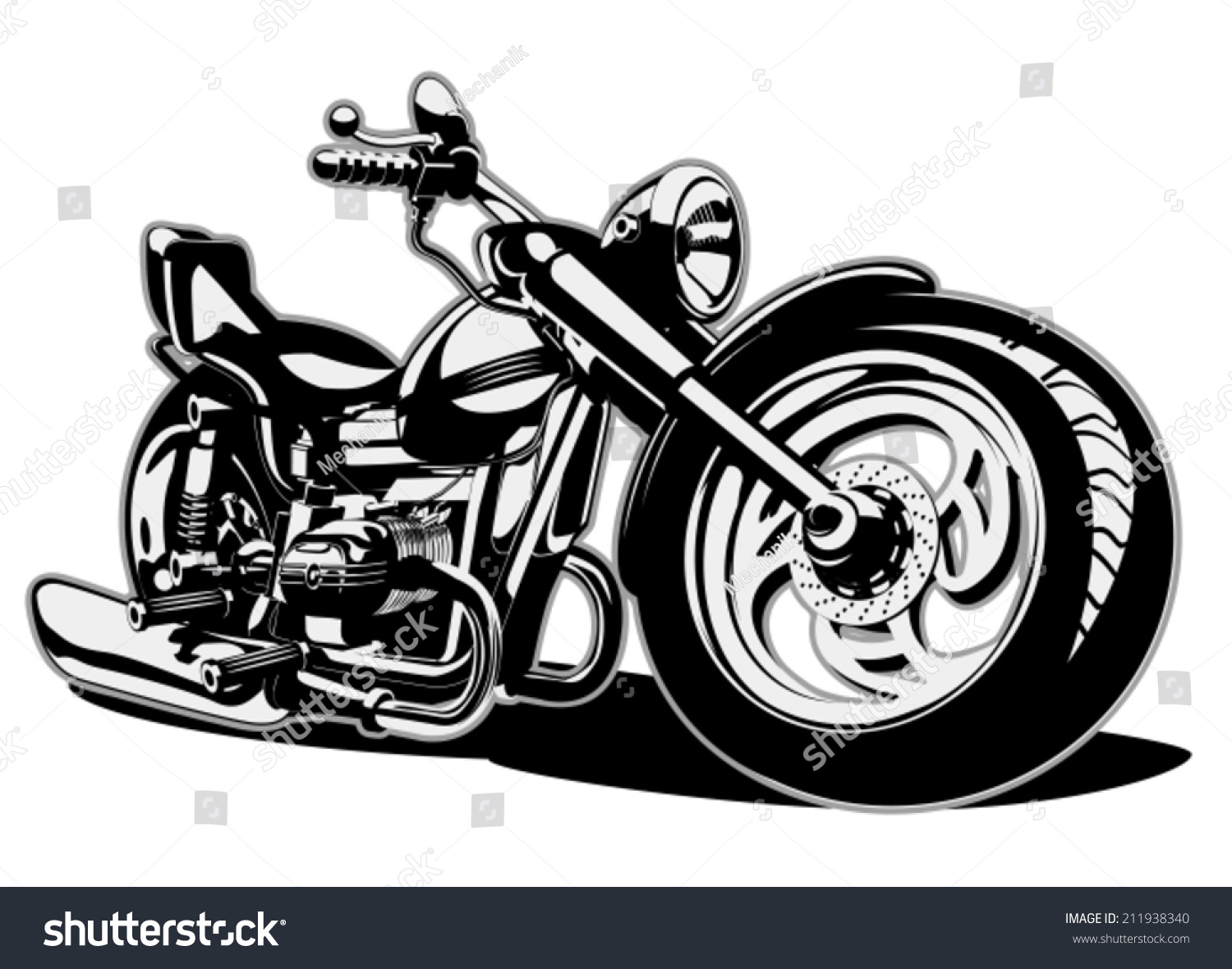 Vector Cartoon Motobike. Eps-8 Separated By Layers For Easy Edit