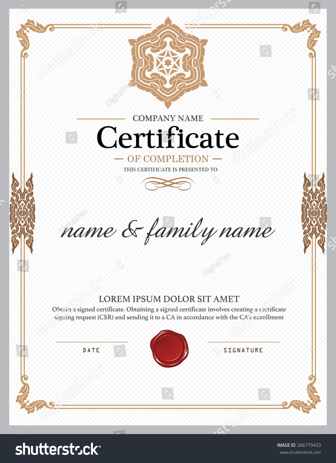 Certificate Sample Cdr Vector certificate template