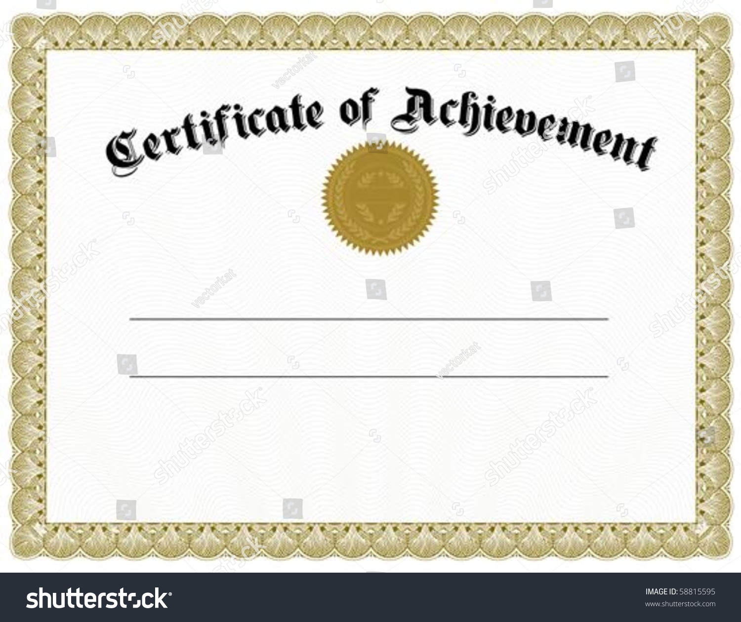 Certificate Template To Edit Vector Certificate Template And Gold Seal. Easy To Edit And Scale. - 58815595 : Shutterstock