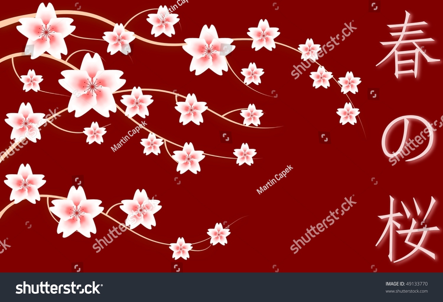 vector-cherry-blossoms-with-japanese-words-spring-cherry-blossoms