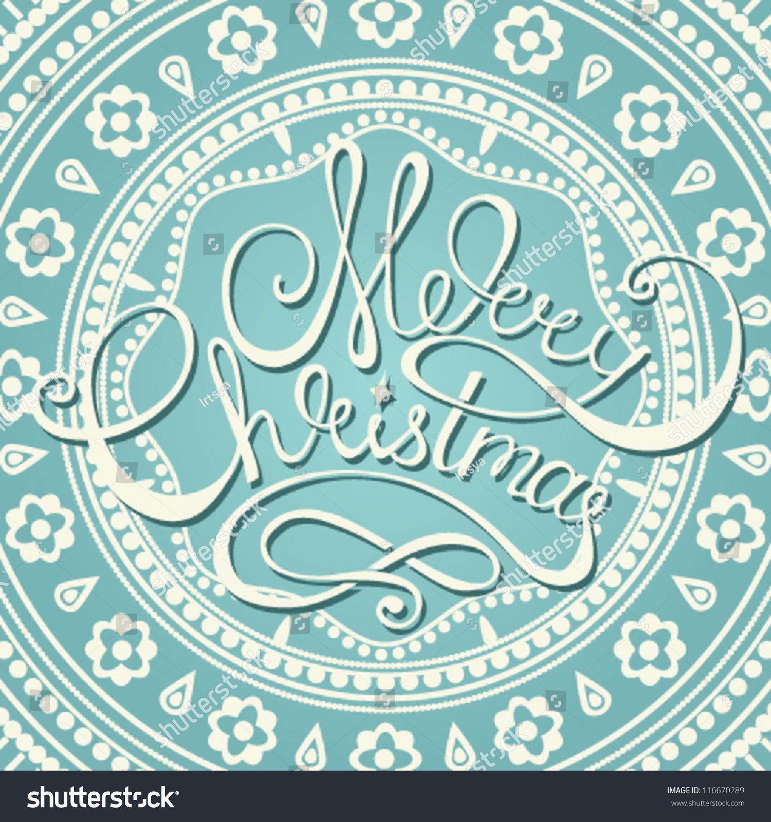 Vector Christmas/New Year Card Design With Calligraphic Text