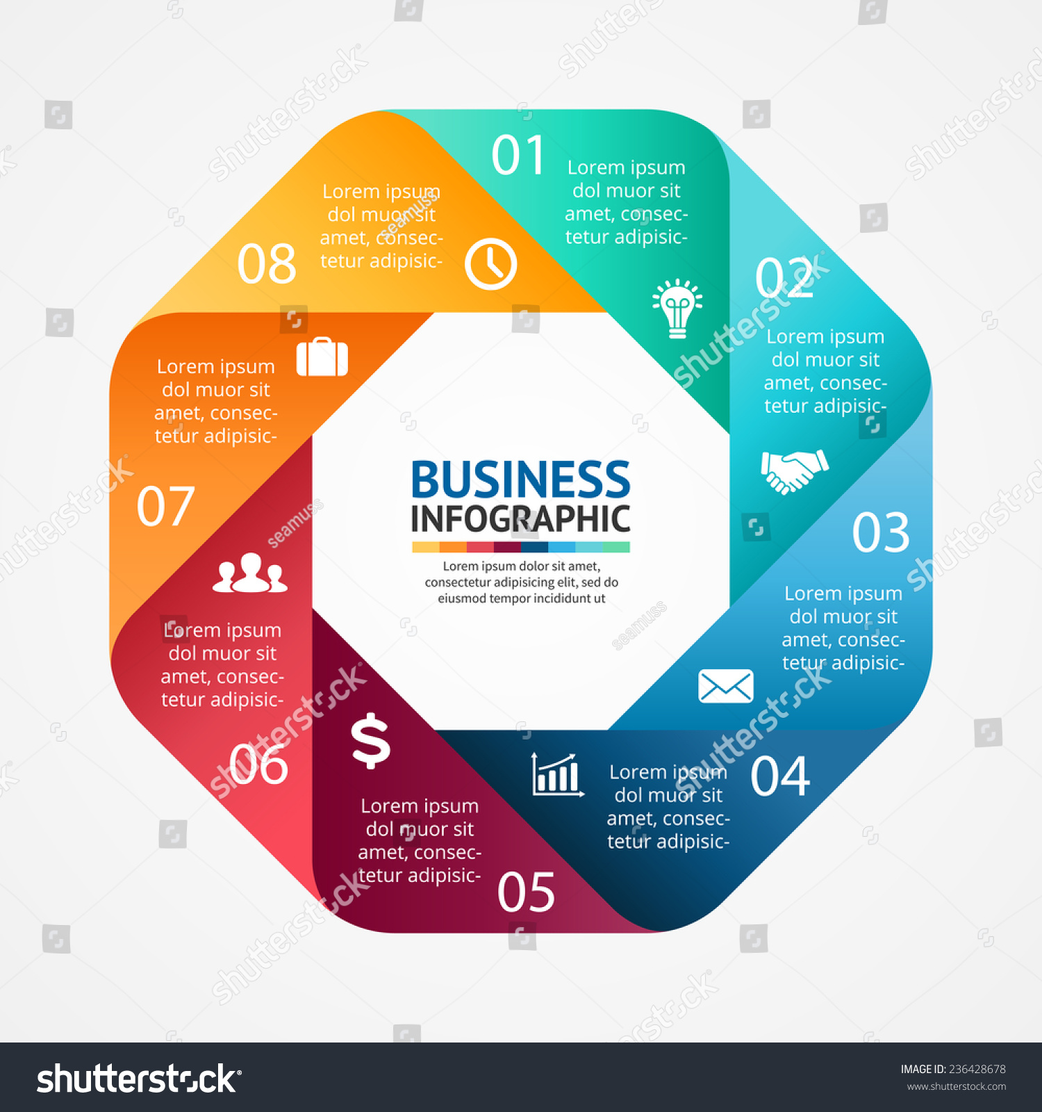 Vector Infographic Circle Template 2 Options