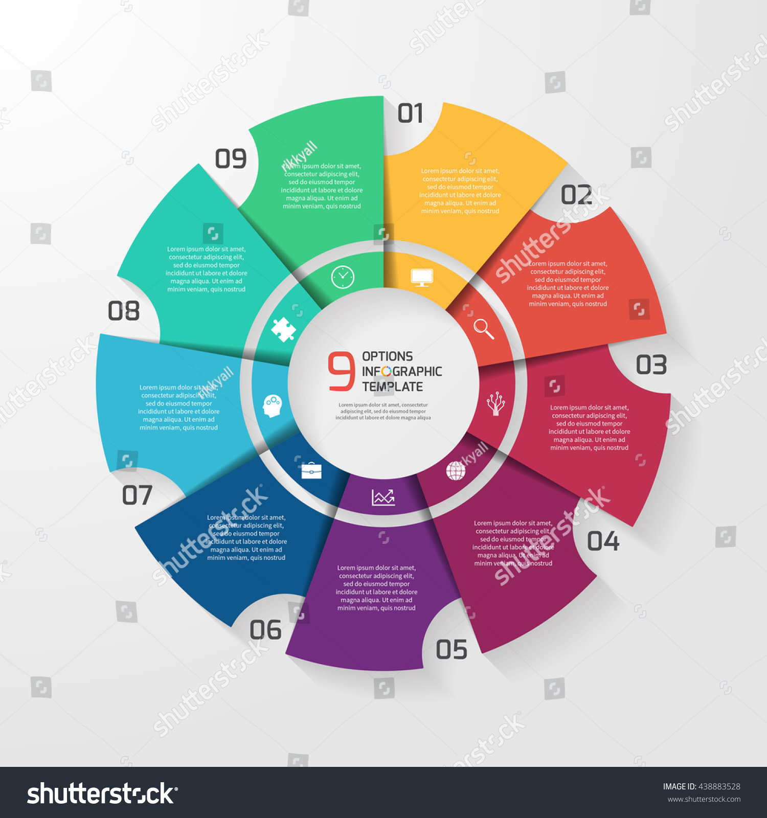 Vector Circle Infographic Template Graphs Charts Stock Vector Royalty