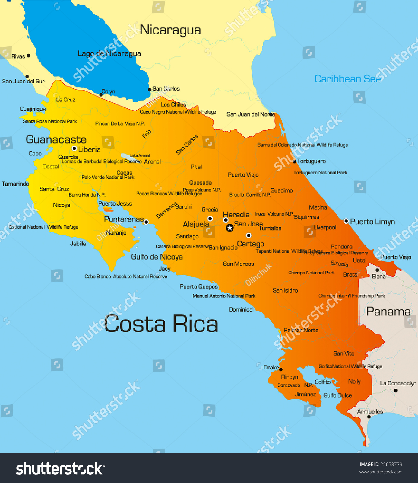 clipart map of costa rica - photo #20
