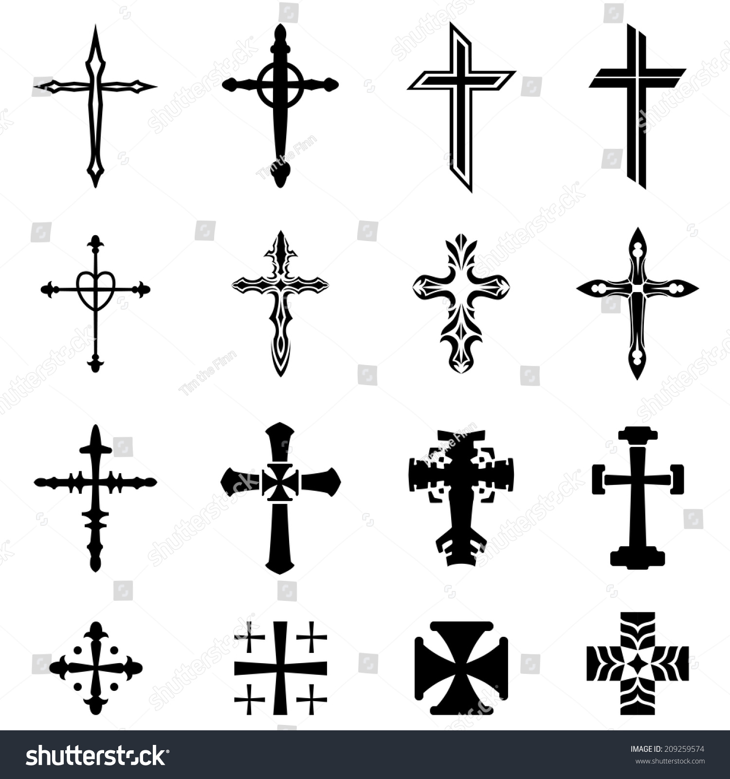 Vector Crosses - 209259574 : Shutterstock