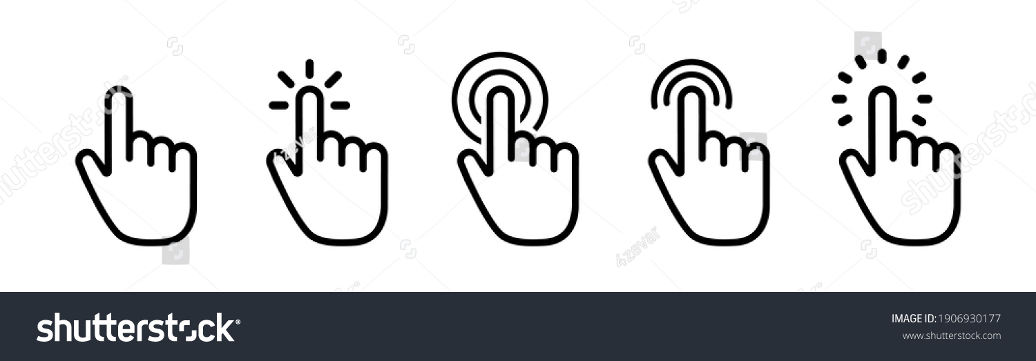 Vector Cursors Icons Click Set Stock Vector Royalty Free