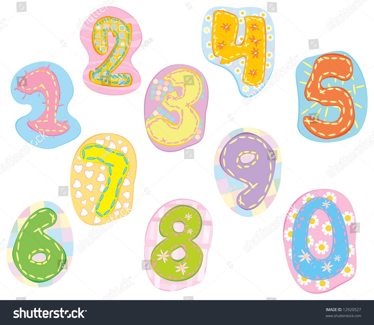 Vector Cute Numbers. - 12920527 : Shutterstock