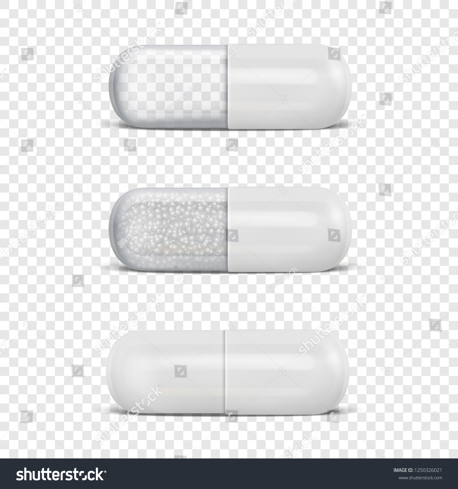 Vector 3d Realistic White Medical Pill เวกเตอรสตอก ปลอดคาลขสทธ