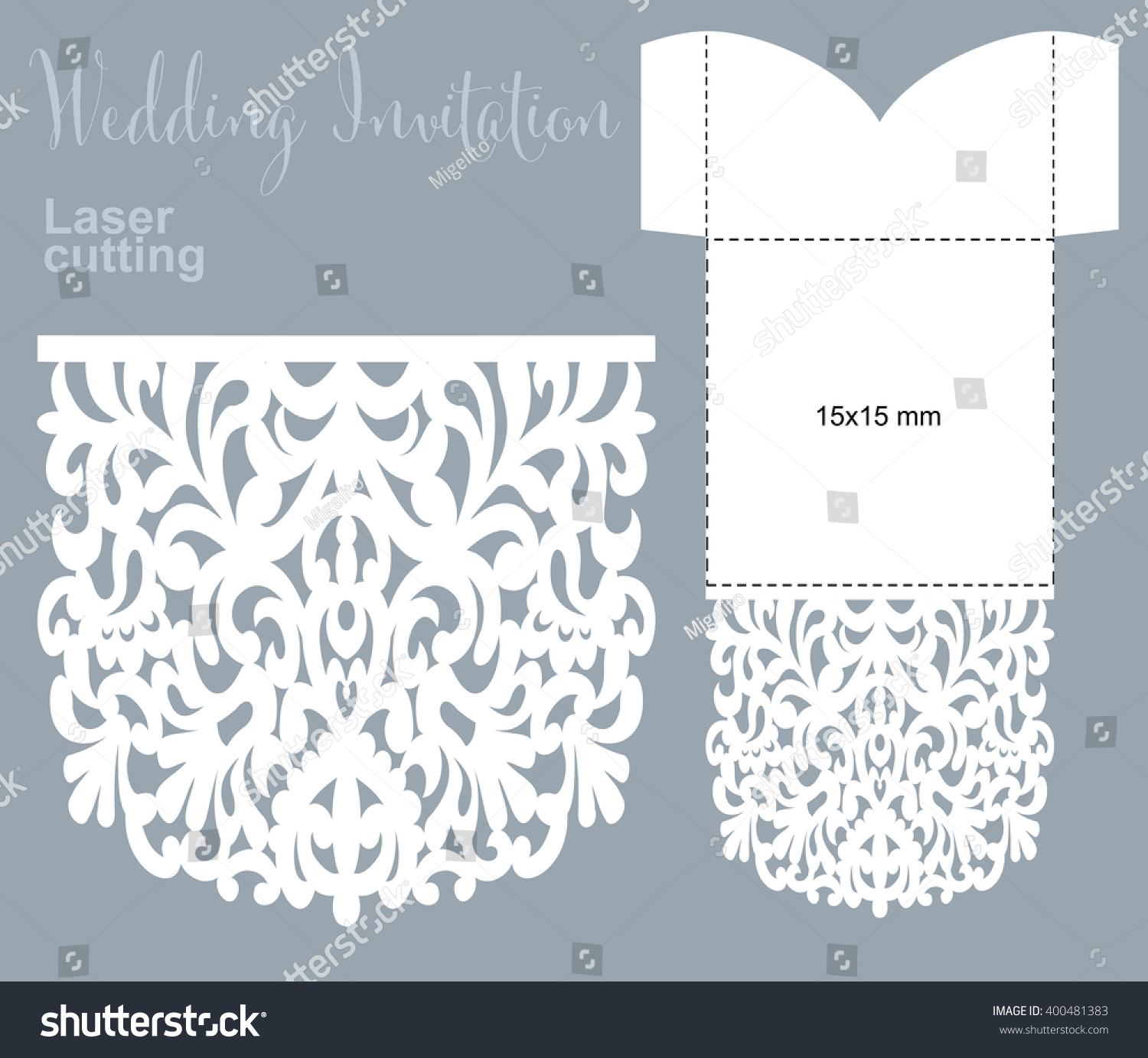 Vector Die Laser Cut Envelope Template Stock Vector 400481383 Shutterstock 1381