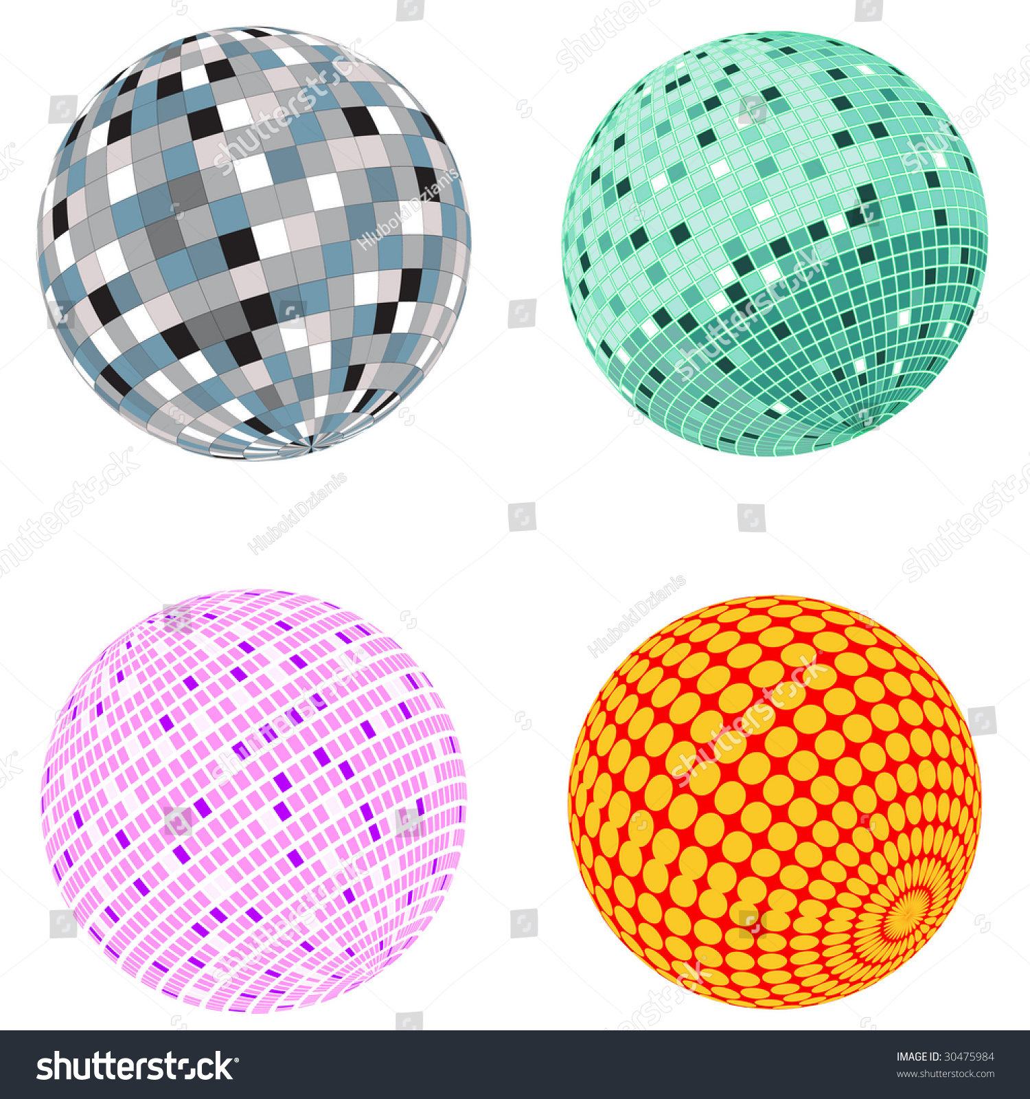 Vector Disco Ball Set; Clip-Art - 30475984 : Shutterstock