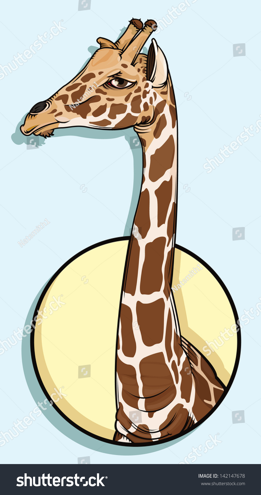 Vector Drawing/Giraffe Head/Vector Drawing, Easy To Edit Layers, Easy