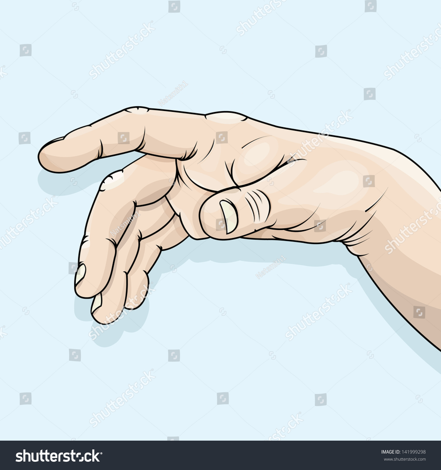 Vector Drawing Of A Relaxed Hand/Relaxed Hand/ Easy To Edit Layers, No