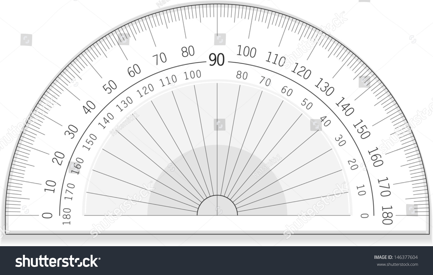 Vector Drawing Of An Accurate Protractor/Protractor/Great Useable File